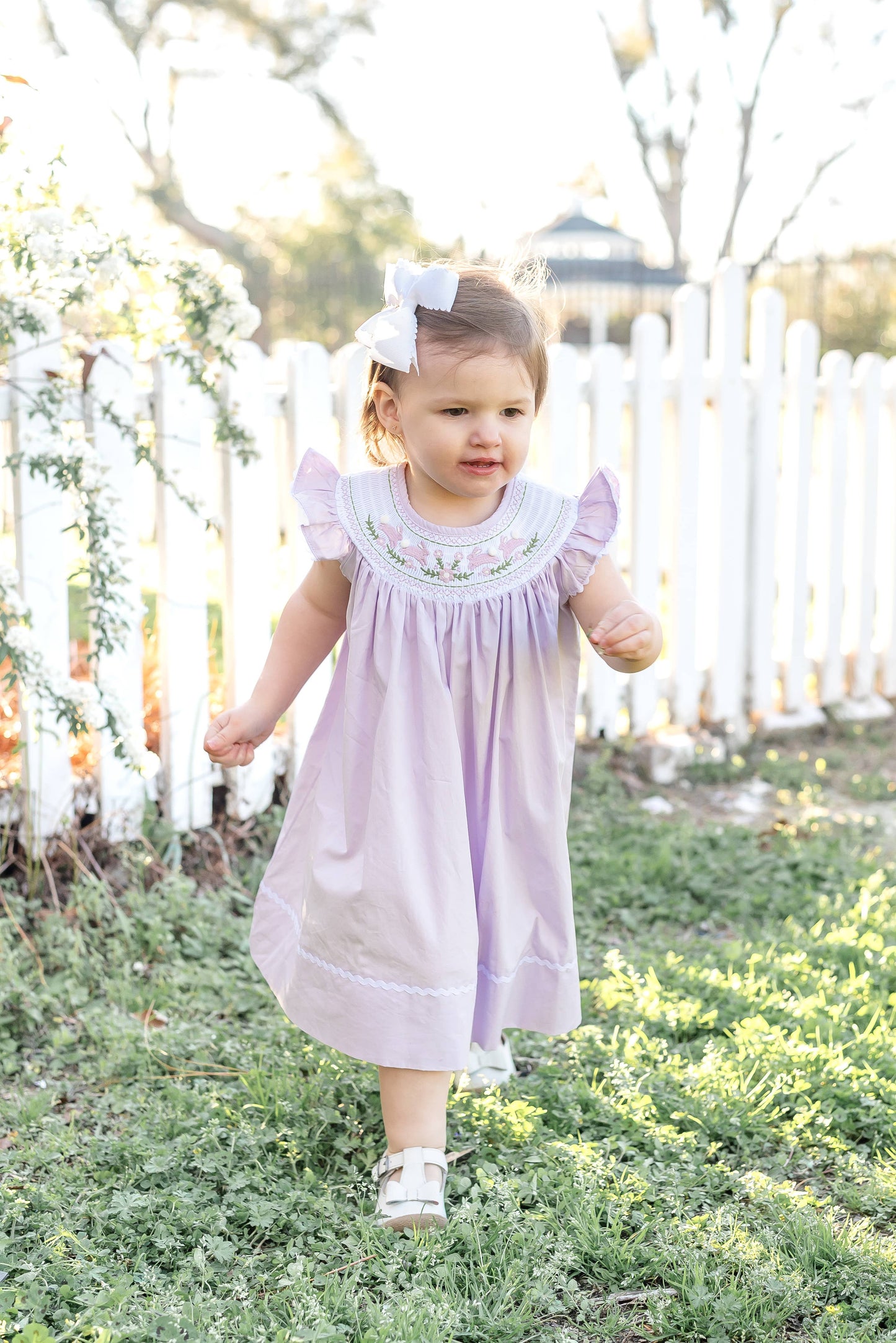 Bunnies Smocked Bishop Dress