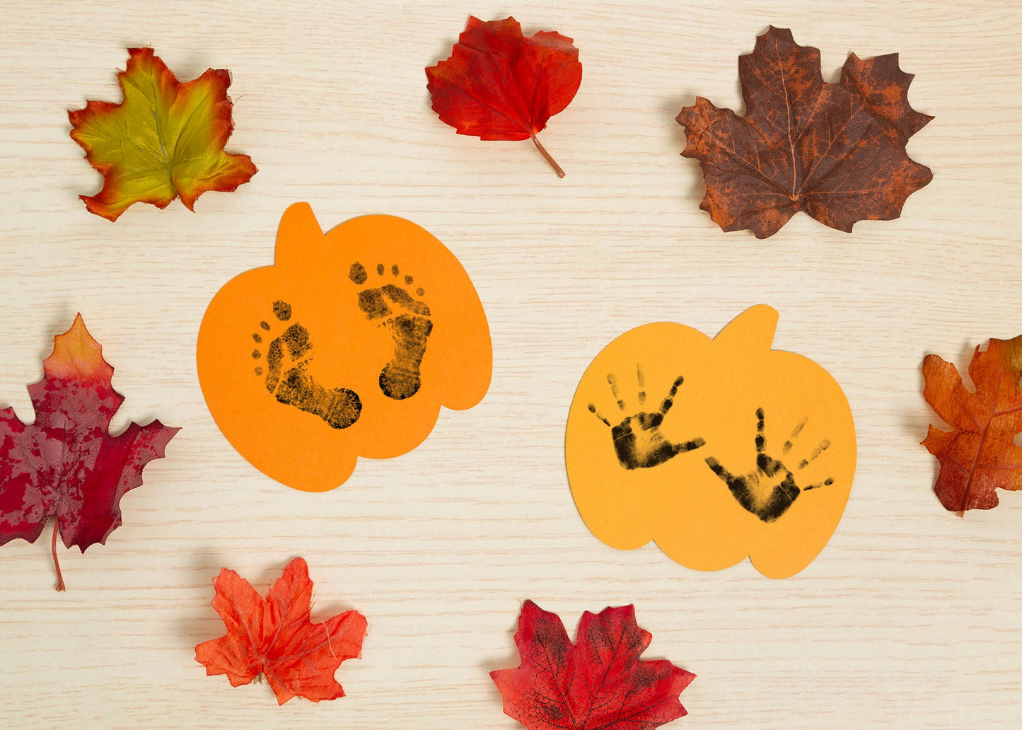 Pumpkin Clean-Touch Ink Pad Handprint, Fall And Autumn Gift
