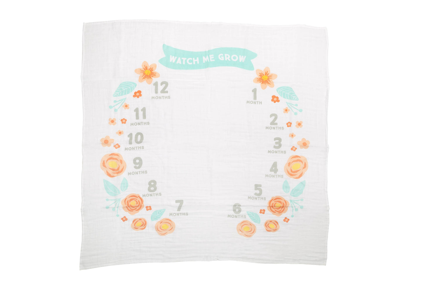 Floral Watch Me Grow Milestone Blanket