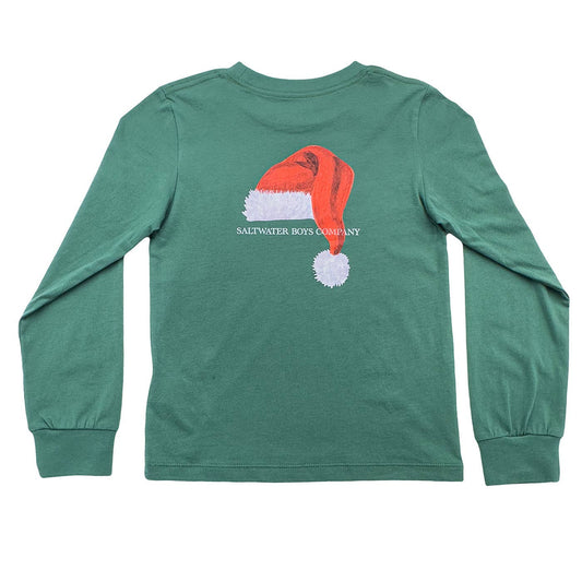 Boys Santa Hat graphic tee LS 