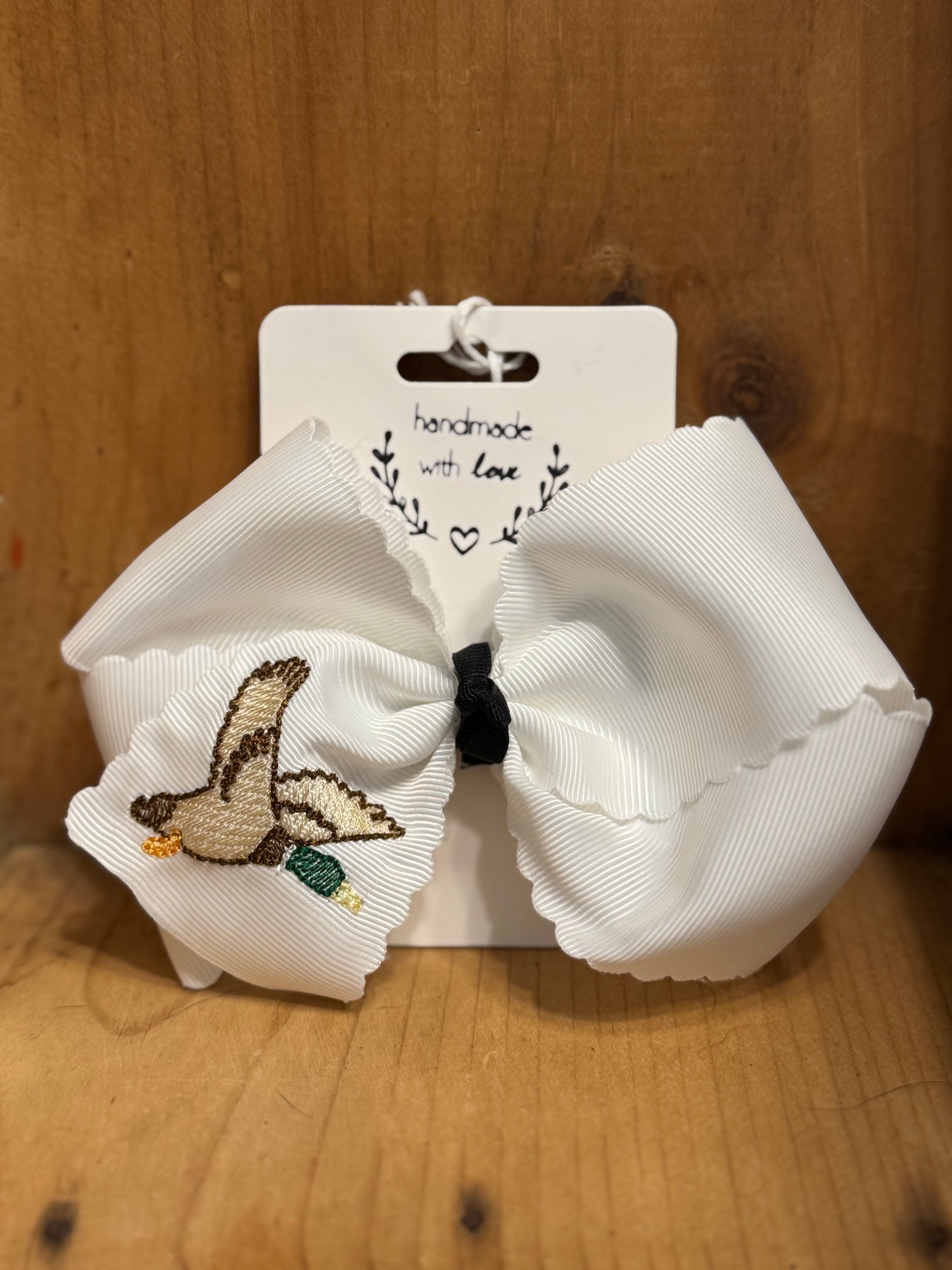 Mallard Embroidered Bow