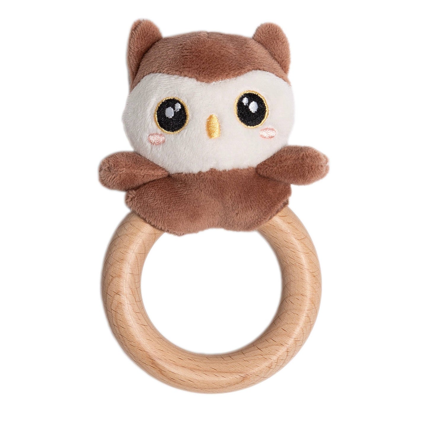 Owl Wooden & Plush Baby Teether